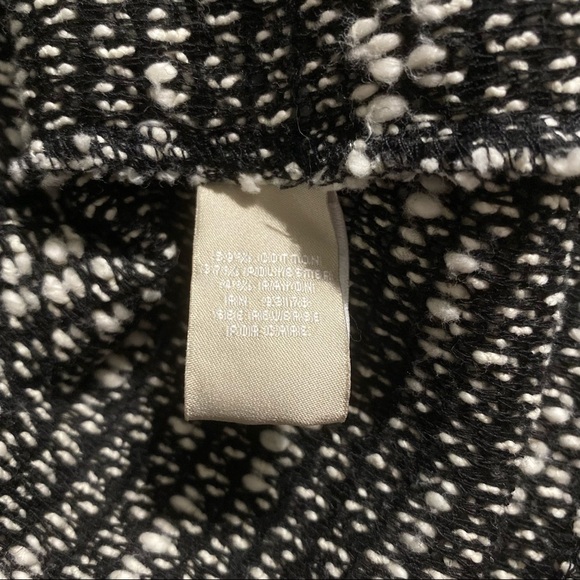 Joan Vass White Black Knubby Knit Open Front Waterfall Cardigan - Picture 5 of 5